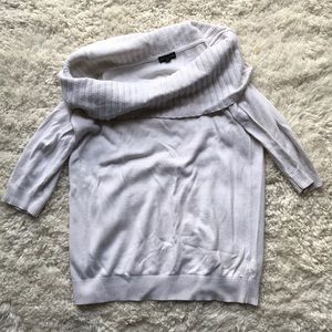 Slouchy White Cowl-ish Neck Sweater from Express